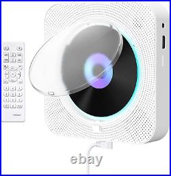 Wall-Mountable Bluetooth CD Player Boombox FM Radio, Remote, Aux, Headphone Ja